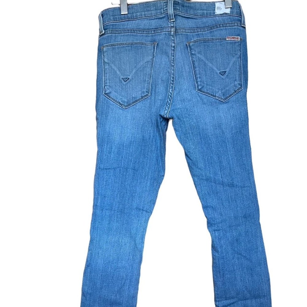 Hudson light wash distressed skinny ankle jeans